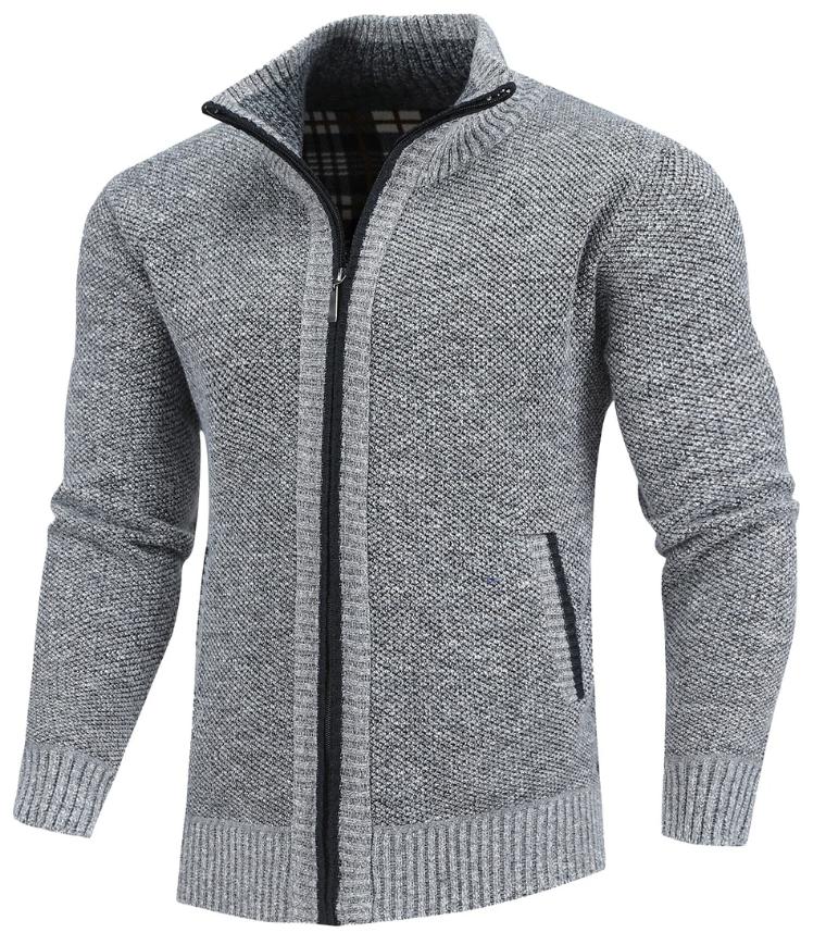 Full-Zip Knit Cardigan | High Neck Sweater Jacket | Warm Casual Layer