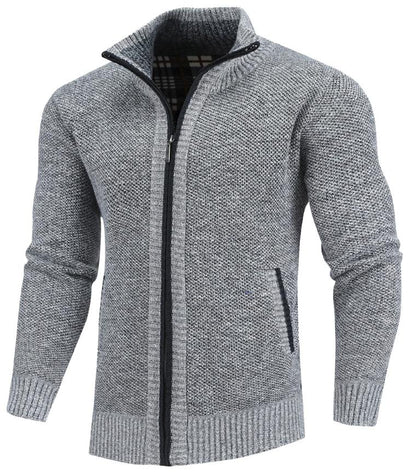Full-Zip Knit Cardigan | High Neck Sweater Jacket | Warm Casual Layer