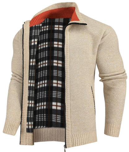 Full-Zip Knit Cardigan | High Neck Sweater Jacket | Warm Casual Layer