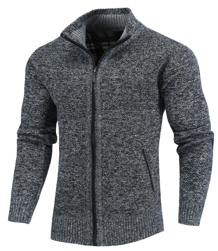 Full-Zip Knit Cardigan | High Neck Sweater Jacket | Warm Casual Layer