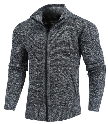 Full-Zip Knit Cardigan | High Neck Sweater Jacket | Warm Casual Layer