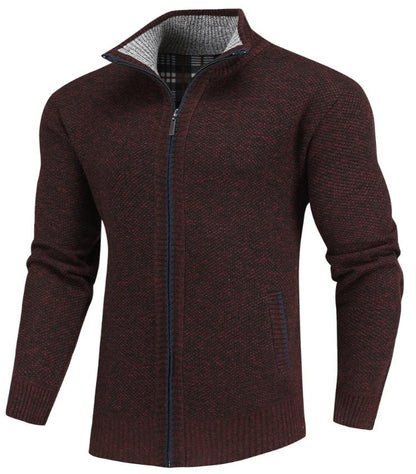 Full-Zip Knit Cardigan | High Neck Sweater Jacket | Warm Casual Layer