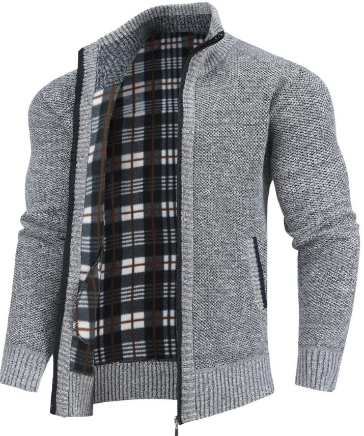 Full-Zip Knit Cardigan | High Neck Sweater Jacket | Warm Casual Layer