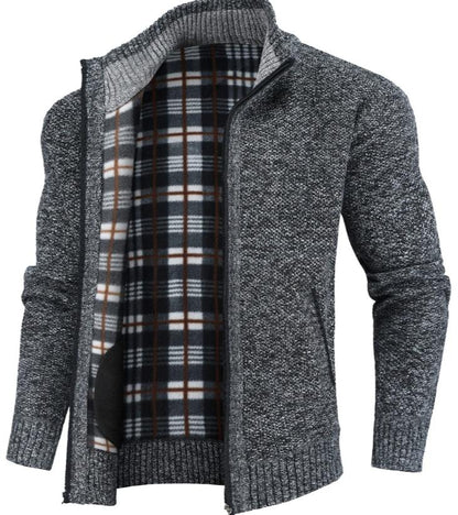 Full-Zip Knit Cardigan | High Neck Sweater Jacket | Warm Casual Layer