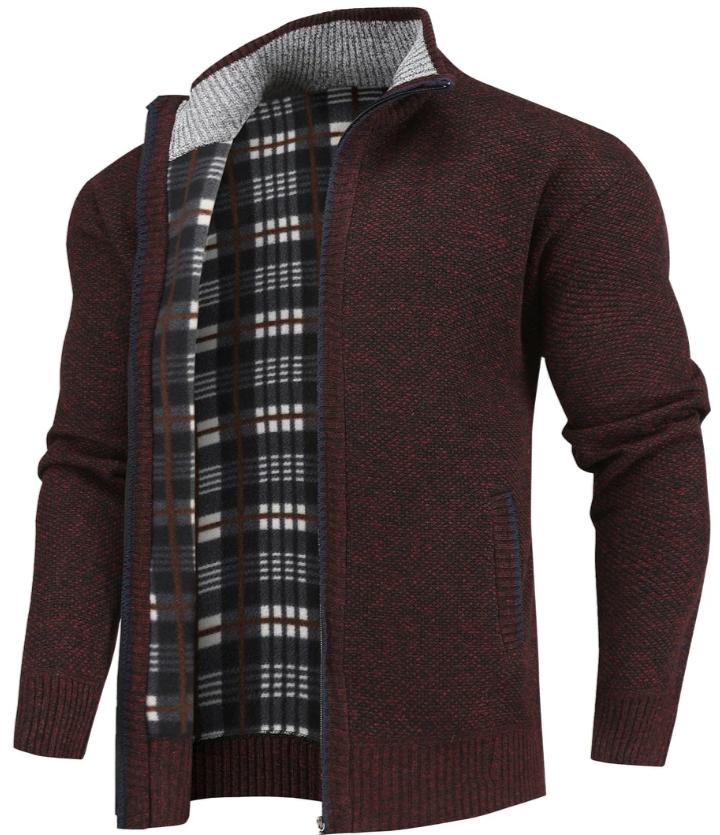 Full-Zip Knit Cardigan | High Neck Sweater Jacket | Warm Casual Layer