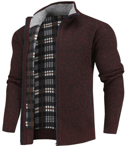 Full-Zip Knit Cardigan | High Neck Sweater Jacket | Warm Casual Layer