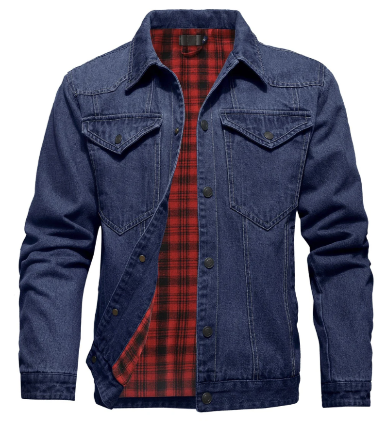 Sherpa-Lined Denim Jacket | Warm Flannel Interior | Classic Trucker Style