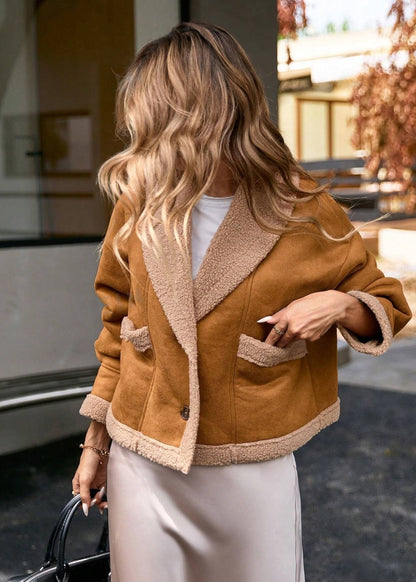 Shearling-Lined Suede Jacket | Cozy & Stylish | Warm Winter Layer
