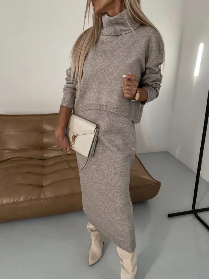 Ribbed Knit Turtleneck Sweater Dress | Longline Silhouette | Soft Knit Blend | Chic Winter Style