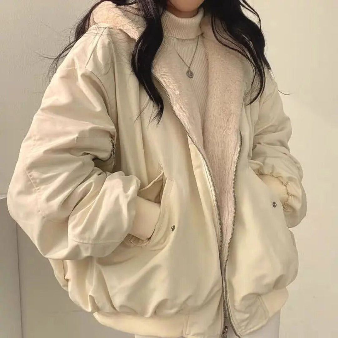 Women’s Oversized Puffer Jacket | Zip-Up Quilted Coat | Casual Streetwear Winter Layer