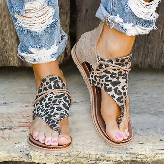 Cutout Flat Sandals | Open-Toe Zip Back | Textured Comfort Sole