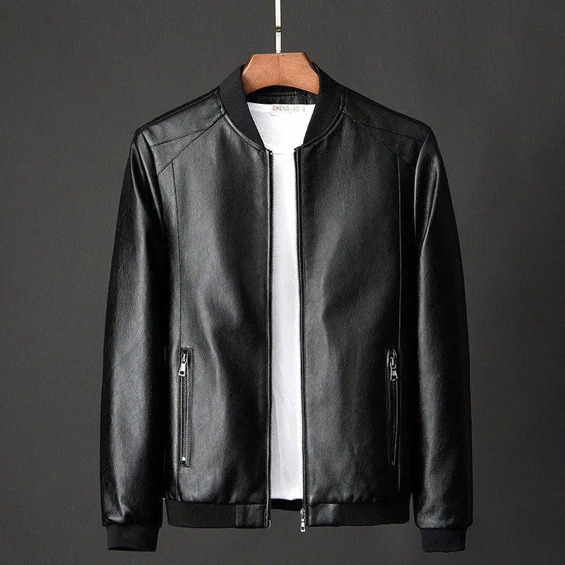 Men's Classic Faux Leather Bomber Jacket | Sleek Design | Lightweight Outerwear