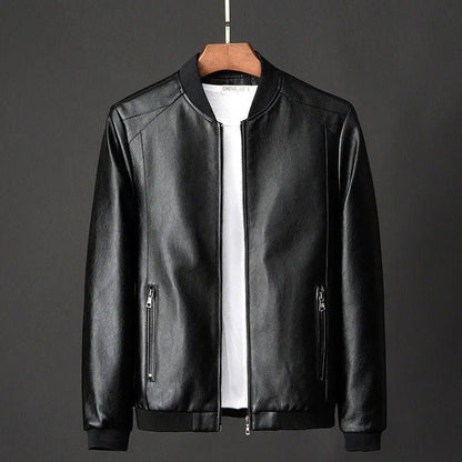 Men's Classic Faux Leather Bomber Jacket | Sleek Design | Lightweight Outerwear