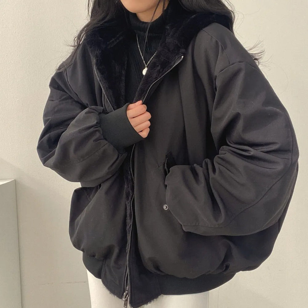 Women’s Oversized Puffer Jacket | Zip-Up Quilted Coat | Casual Streetwear Winter Layer