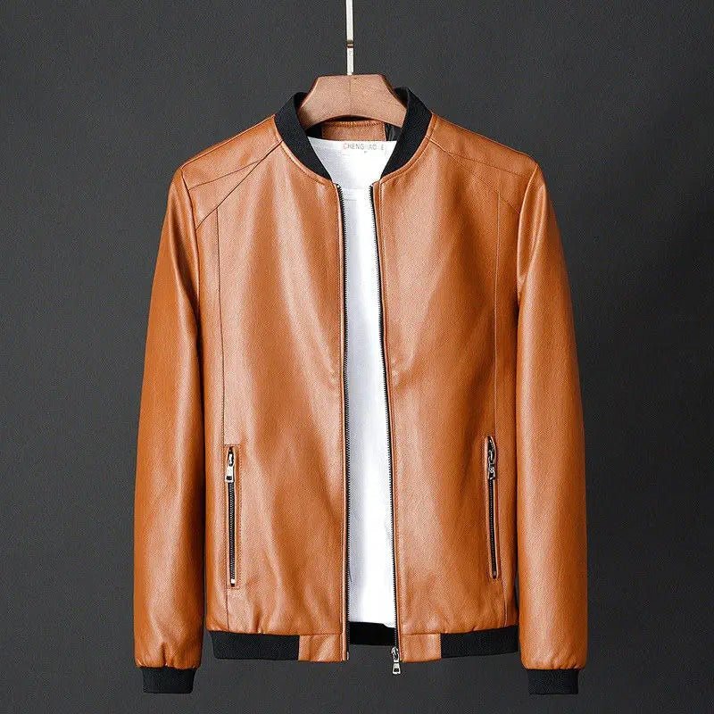 Men's Classic Faux Leather Bomber Jacket | Sleek Design | Lightweight Outerwear