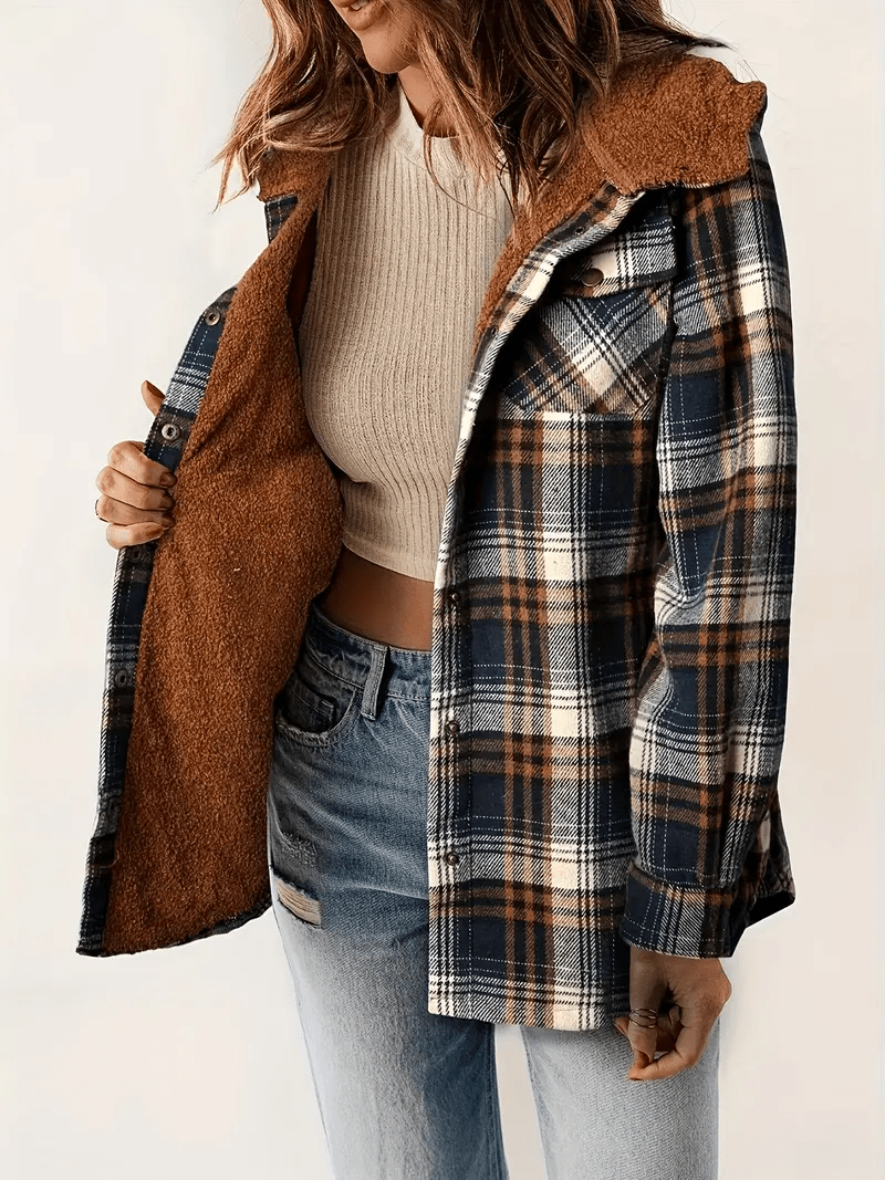 Plaid Shacket with Faux Shearling Collar | Cozy Layer | Casual Fall Essential
