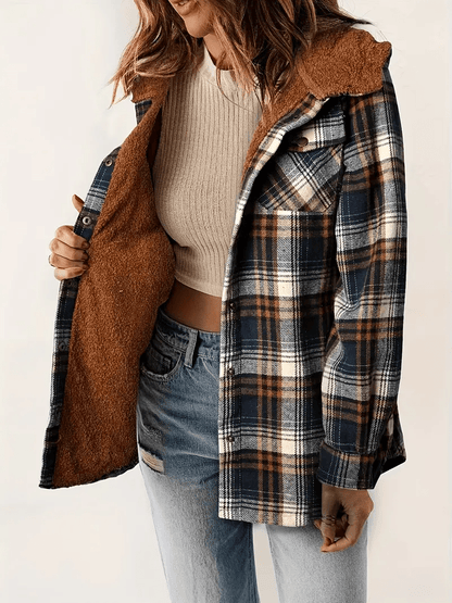 Plaid Shacket with Faux Shearling Collar | Cozy Layer | Casual Fall Essential
