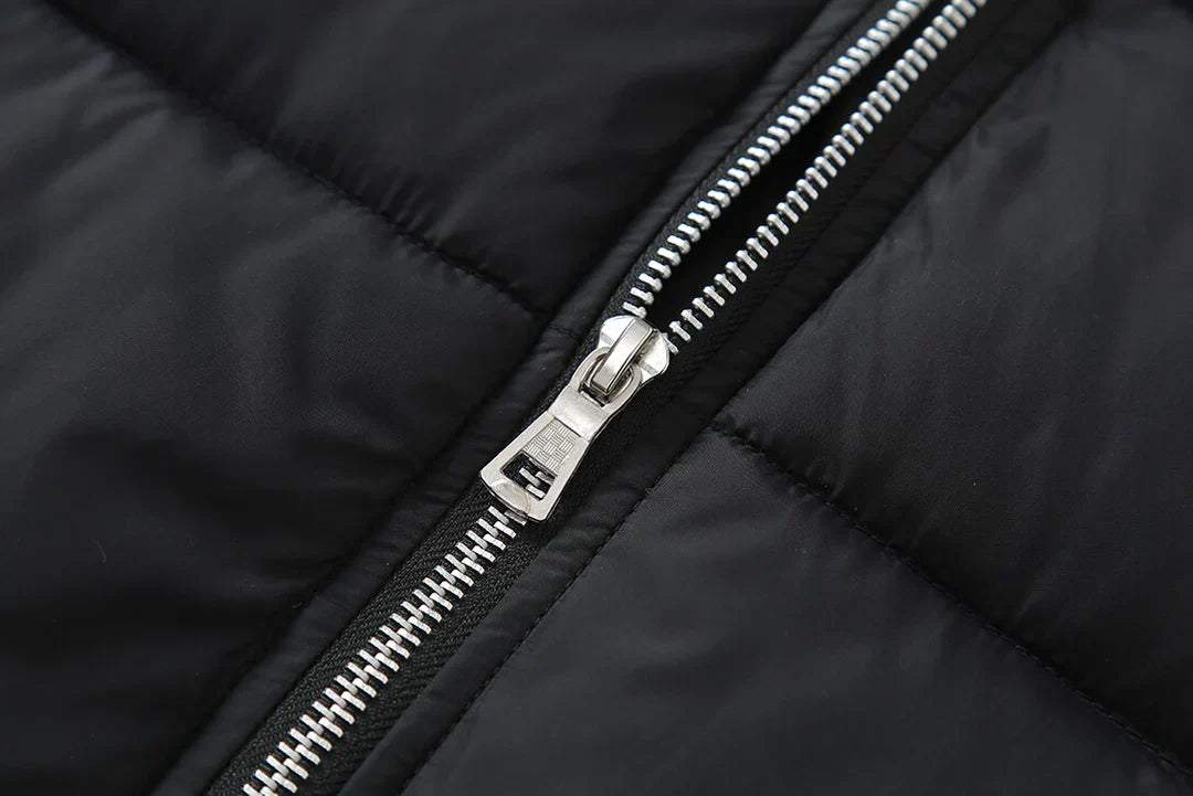 Men’s Hooded Shirt Jacket | Puffer Vest Front & Flannel Sleeves | Layered Hybrid