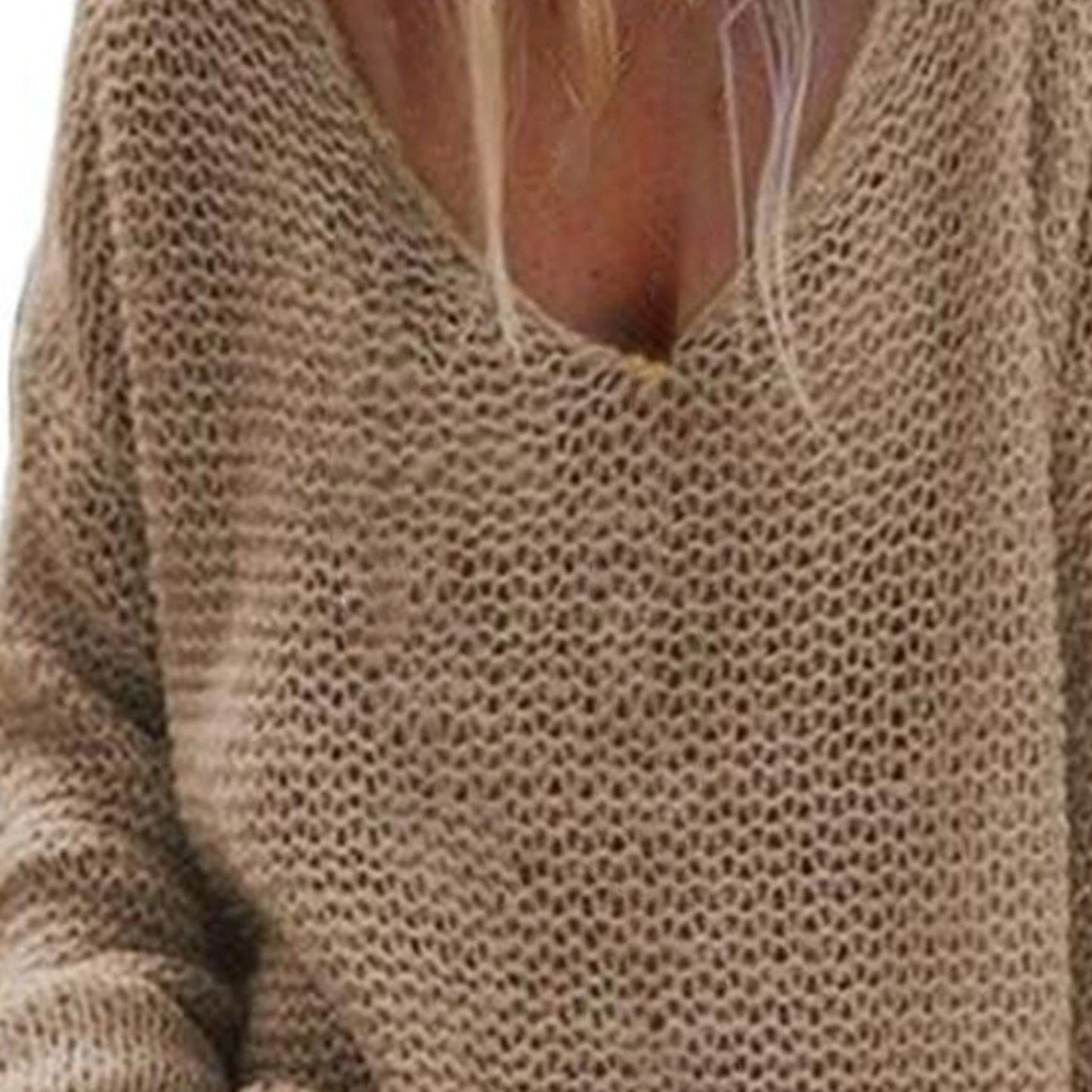 V-Neck Knit Pullover Sweater | Loose Fit | Textured Weave