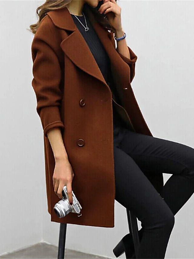 Classic Double-Breasted Coat | Timeless Style | Wool Blend | Versatile Outerwear