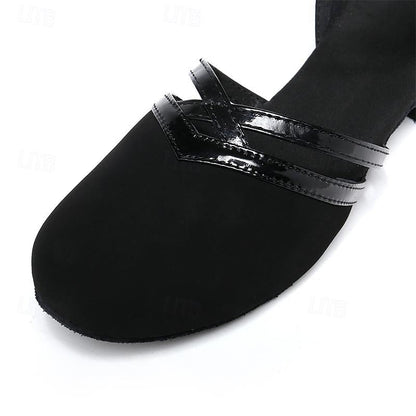 Women's Mary Jane Heels | Closed Toe with Cross-Strap Detail | Low Block Heel Dress Shoes