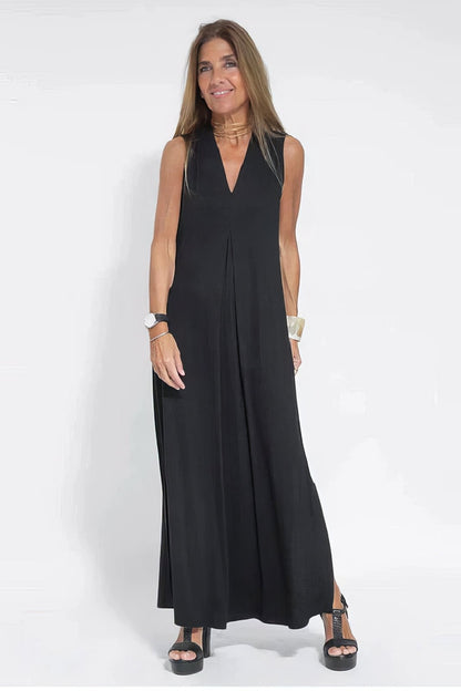 Sleeveless Maxi Dress | V-Neckline | Lightweight Flowy Fit