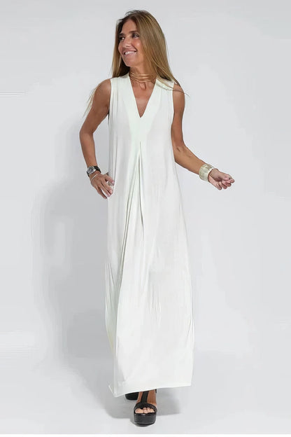 Sleeveless Maxi Dress | V-Neckline | Lightweight Flowy Fit