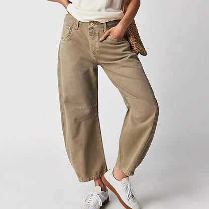 Wide-Leg Utility Jeans | Relaxed Fit | High-Rise Cotton Denim